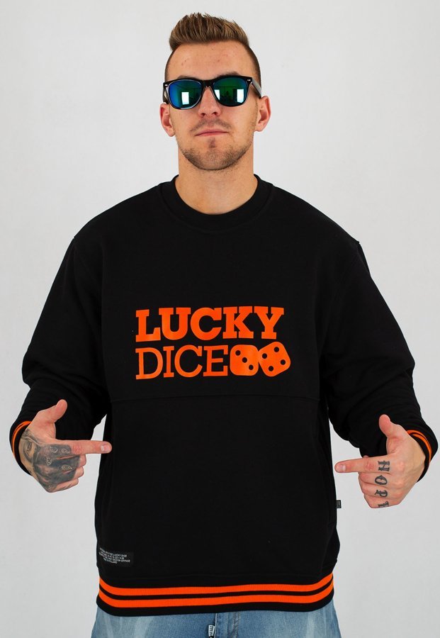 Bluza Lucky Dice Cut czarno pomarańczowa