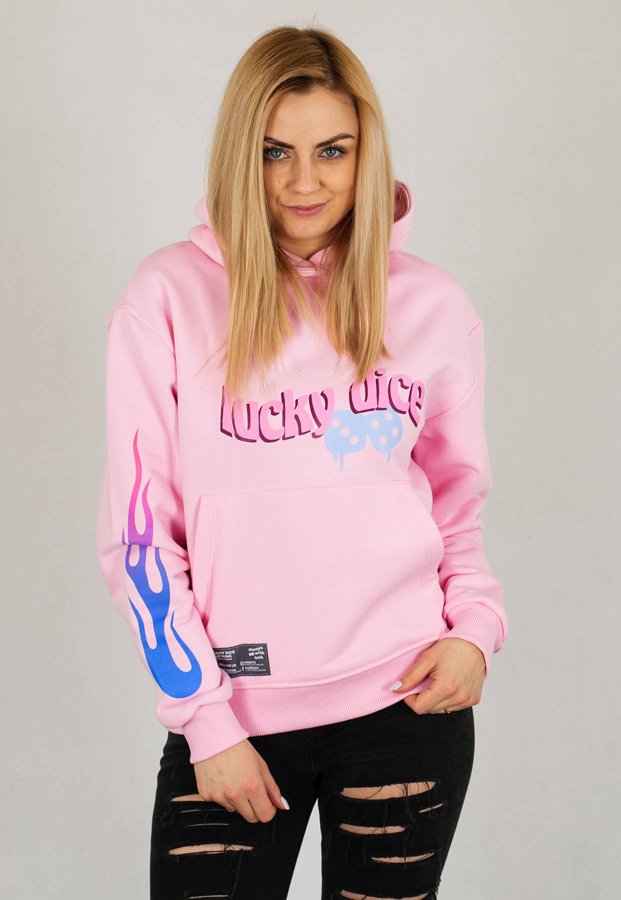 Bluza Lucky Dice Flame Sleeve różowa