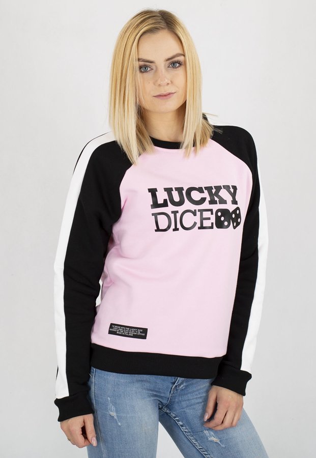 Bluza Lucky Dice Logo Raglan Colour różowo czarna