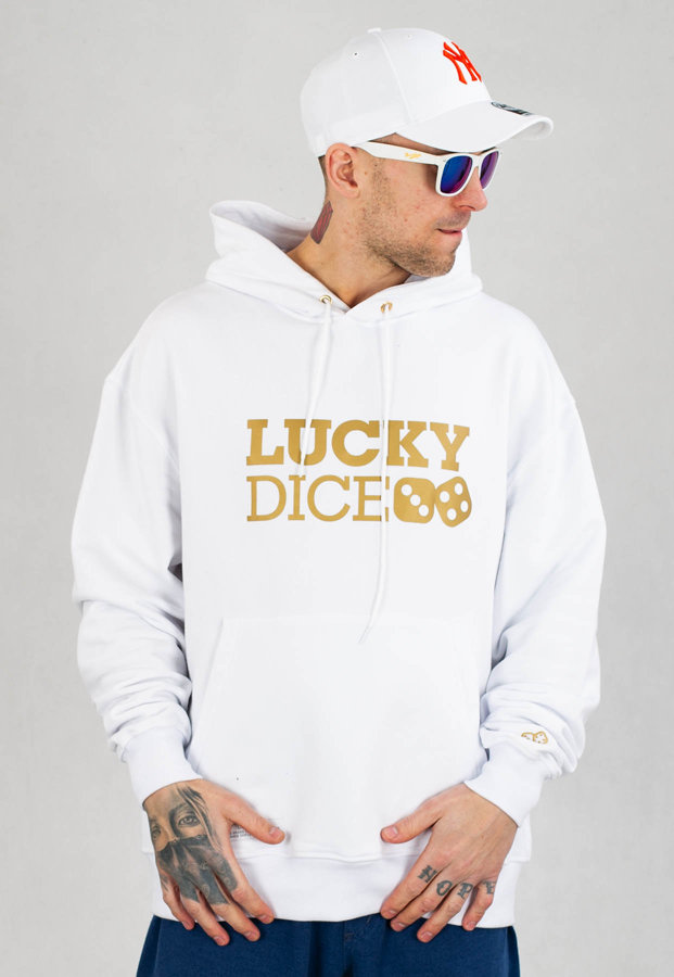 Bluza Lucky Dice Logo biało złota