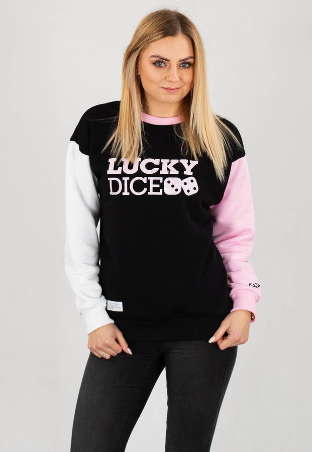 Bluza Lucky Dice Multicolour czarno różowo biała