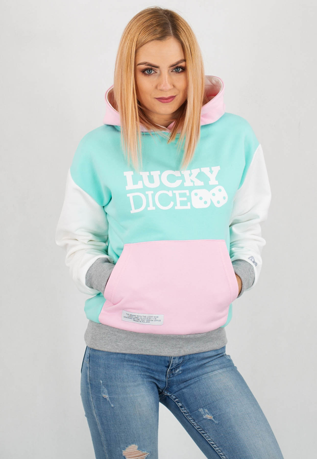 Bluza Lucky Dice Multicolour miętowo biało różowa
