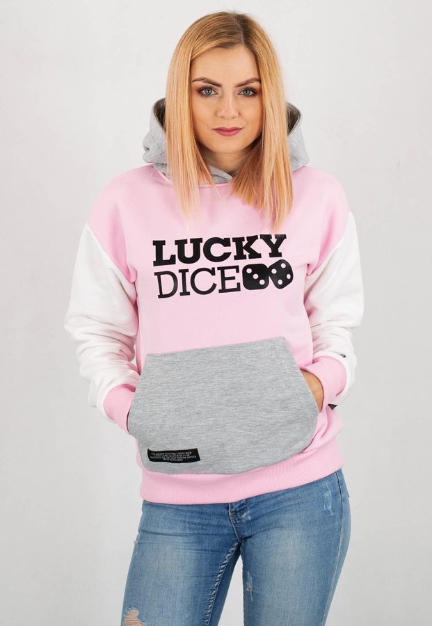 Bluza Lucky Dice Multicolour różowo biało szara
