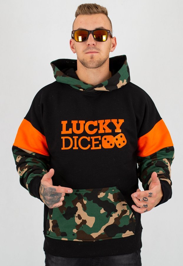 Bluza Lucky Dice Urban czarno pomarańczowa