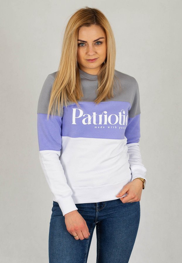 Bluza Patriotic Made With Passion biało fioletowo szara