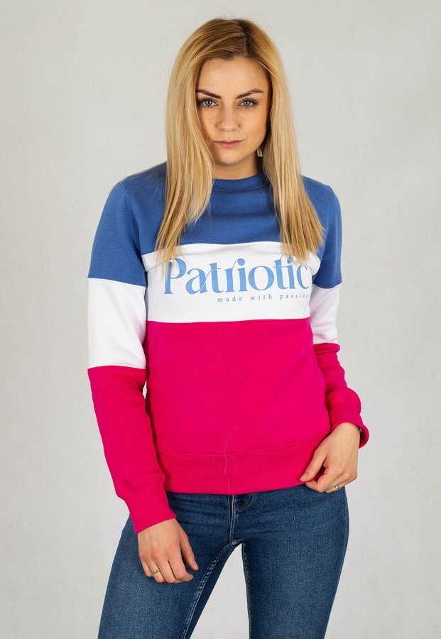 Bluza Patriotic Made With Passion biało niebiesko różowa