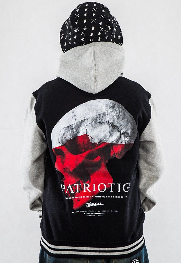 Bluza Patriotic Skull Zip czarno szara