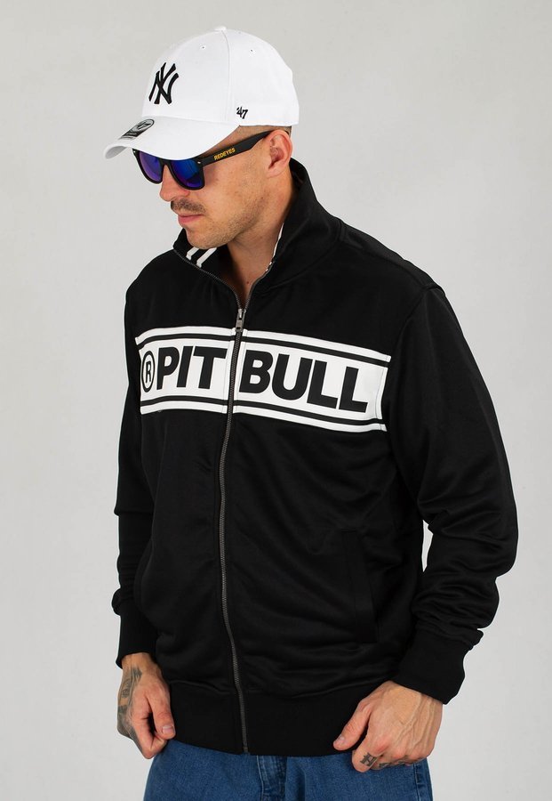 Bluza Pit Bull Oldschool Zip Chest Logo czarno biała