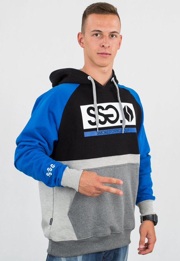 Bluza SSG Premium Colorfull czarno niebieska