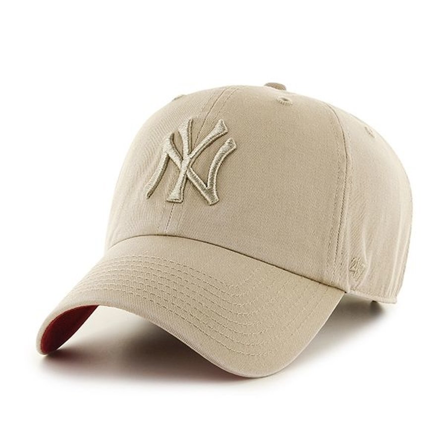Czapka 47 Brand Clean Up MLB New York Yankees beżowa