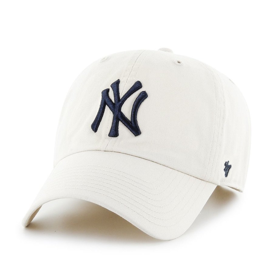 Czapka 47 Brand Clean Up MLB New York Yankees kremowa