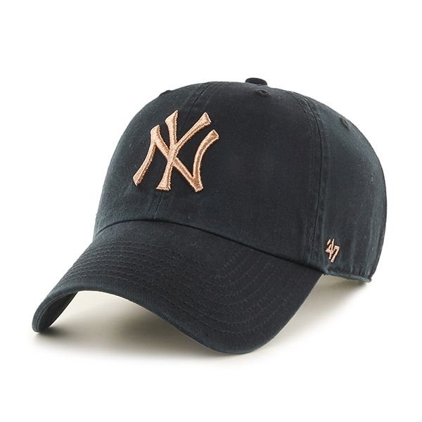 Czapka 47 Brand MLB New York Yankees Metallic '47 CLEAN UP czarna