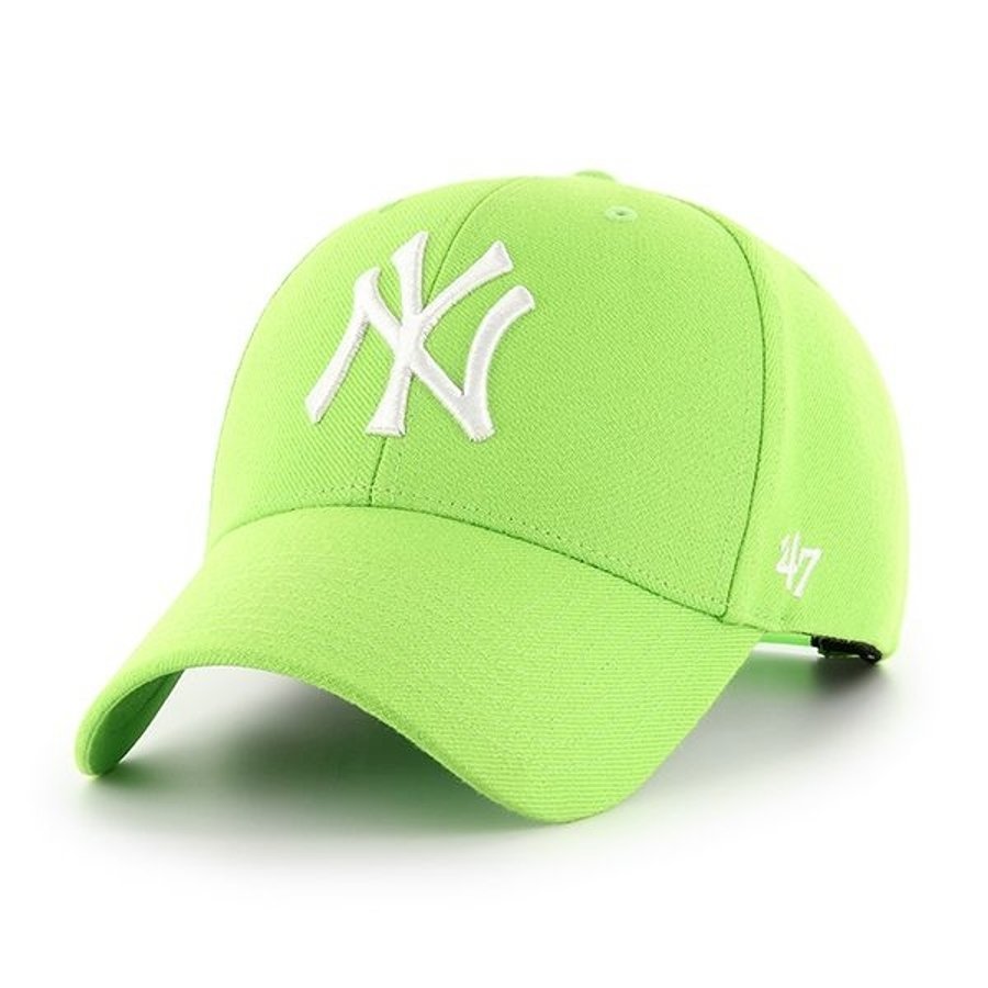 Czapka 47 Brand MVP Snapback MLB New York Yankees limonkowa