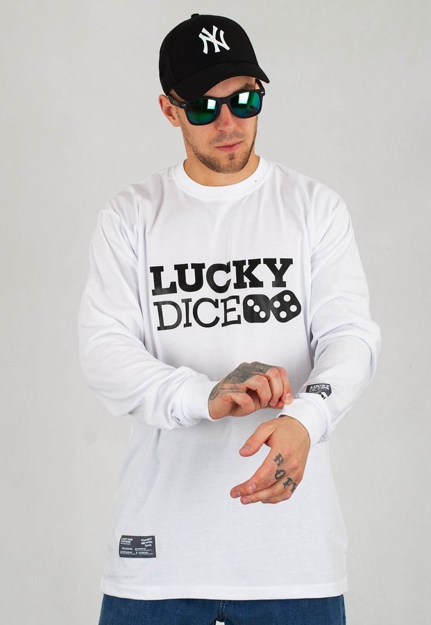 Longsleeve Lucky Dice Logo One biały