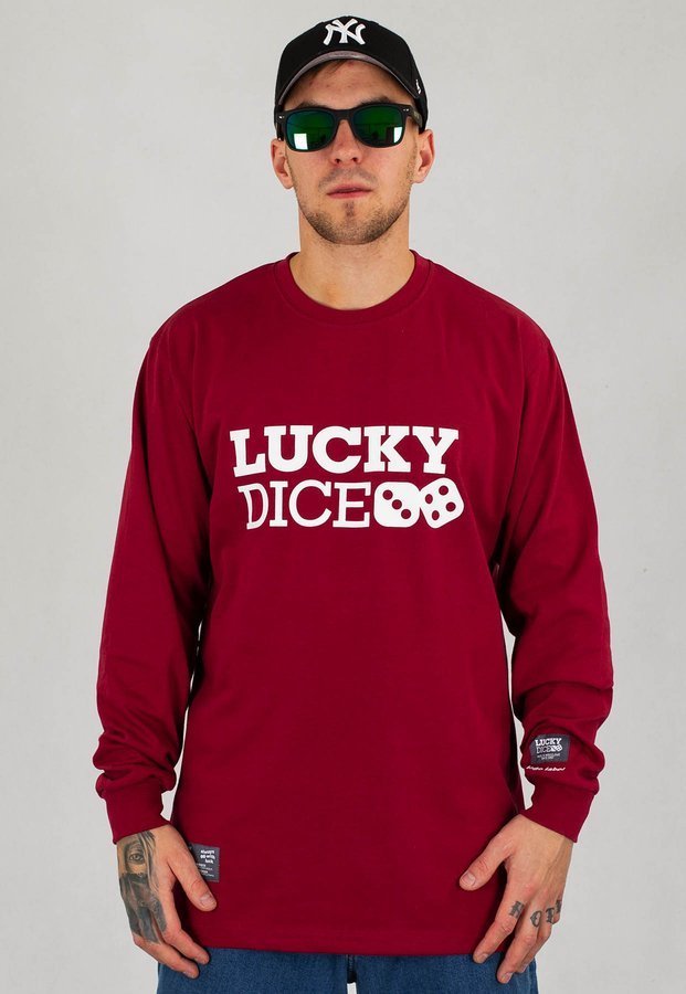 Longsleeve Lucky Dice Logo One bordowy