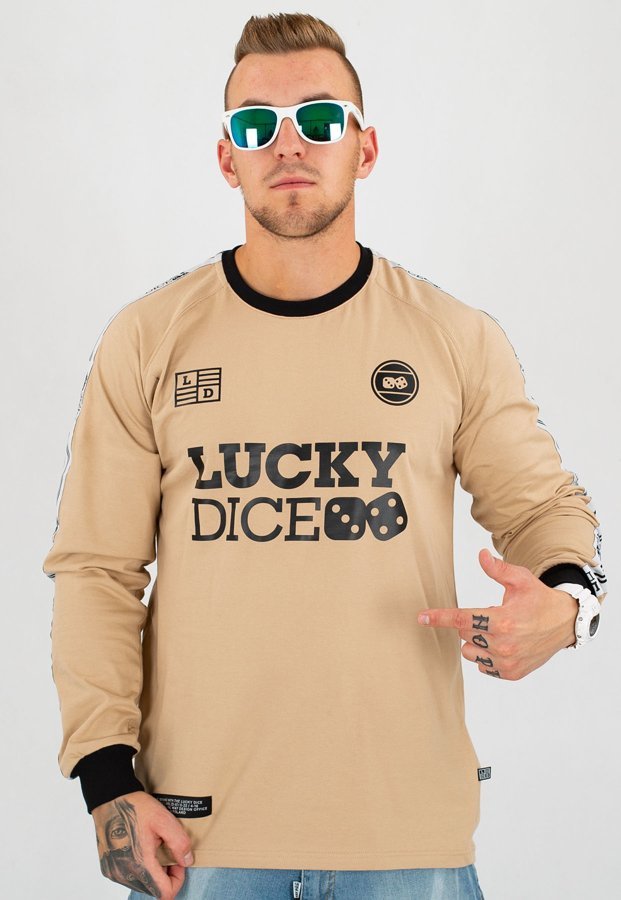 Longsleeve Lucky Dice Logo Reglan Tape beżowy