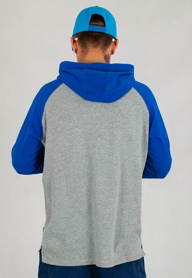 Longsleeve Pit Bull Garment Washed Raglan Small Logo szaro niebieski