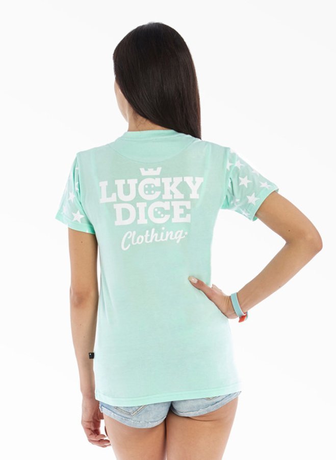 OUTLET T-shirt Lucky Dice Stars Girl miętowy