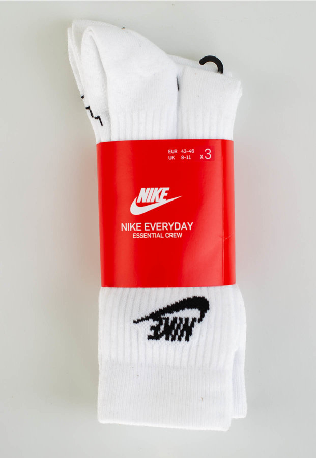 Skiety Nike NSW Everyday Essential Crew 3pak SK0109-100 białe