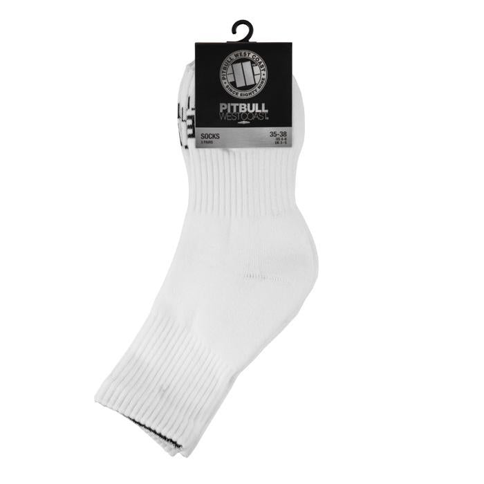 Skiety Pit Bull High Ankle Socks TNT 3pack White