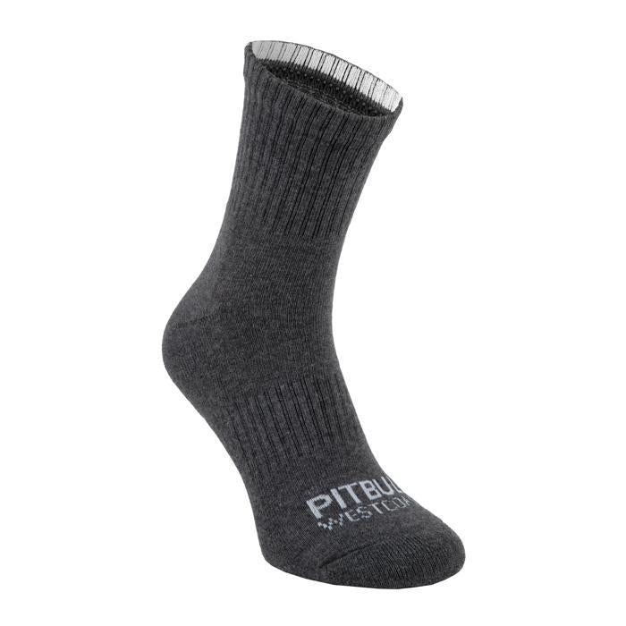 Skiety Pit Bull High Ankle Socks TNT 3pack White Charcoal Black