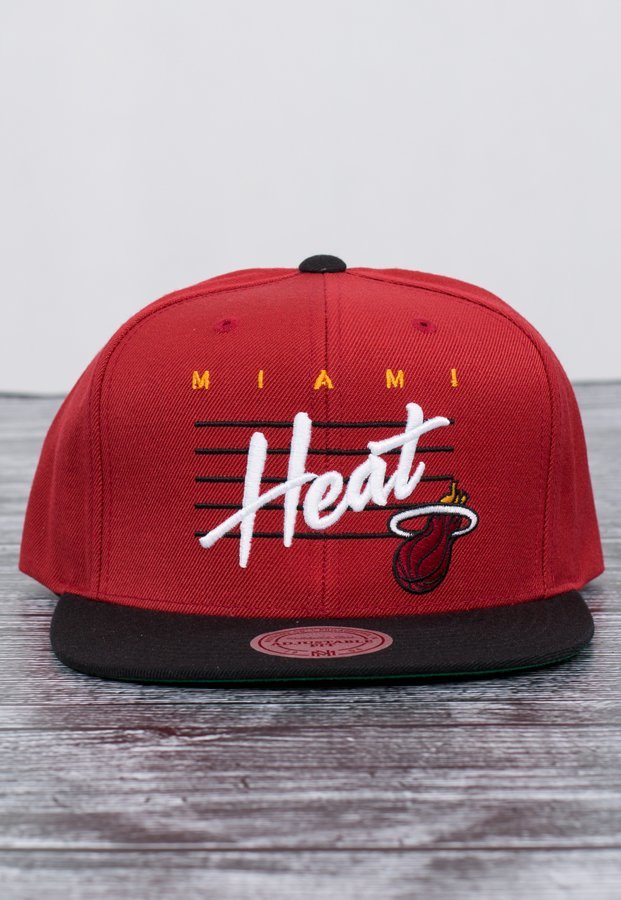 Snap Mitchell & Ness NBA Cursive Csript Logo Miami Heat czerwono czarny