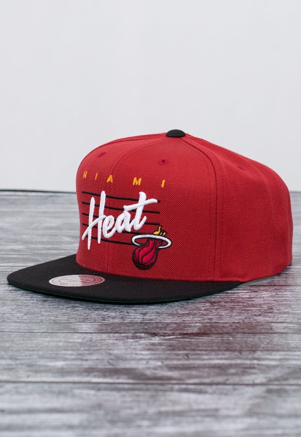 Snap Mitchell & Ness NBA Cursive Csript Logo Miami Heat czerwono czarny