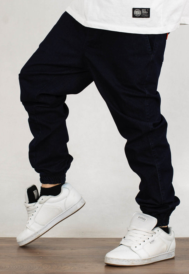 Spodnie 2020Cell Jogger Jeans Draws ciemno niebieskie białe