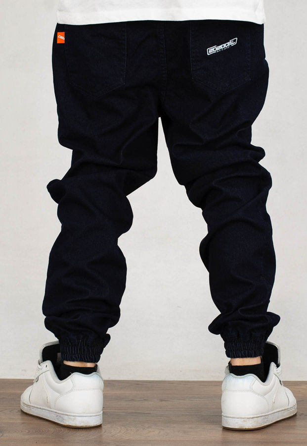 Spodnie 2020Cell Jogger Jeans Draws ciemno niebieskie białe