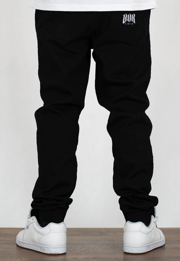 Spodnie B.O.R. Biuro Ochrony Rapu Jogger Bor New Outline czarny jeans