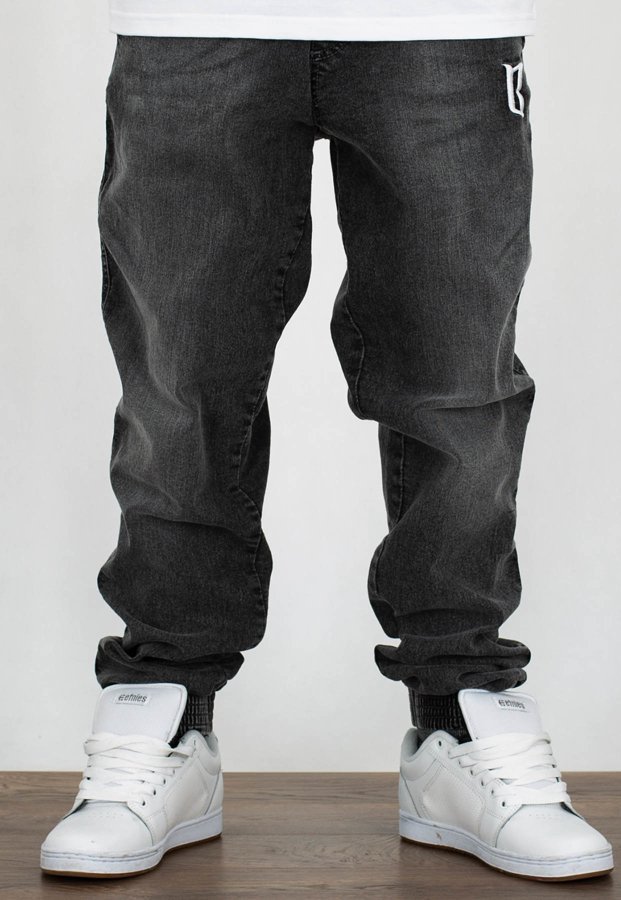 Spodnie B.O.R. Biuro Ochrony Rapu Jogger Classic BorCrew szary jeans 