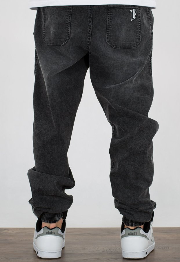 Spodnie B.O.R. Biuro Ochrony Rapu Jogger Fit Guma BOR New szary jeans