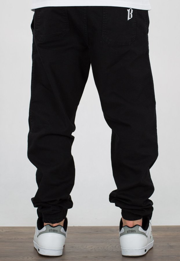 Spodnie B.O.R. Biuro Ochrony Rapu Jogger Fit Guma BORCrew czarny jeans