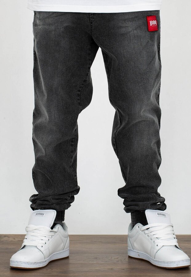 Spodnie B.O.R. Biuro Ochrony Rapu Jogger New Kwadrat szary jeans 