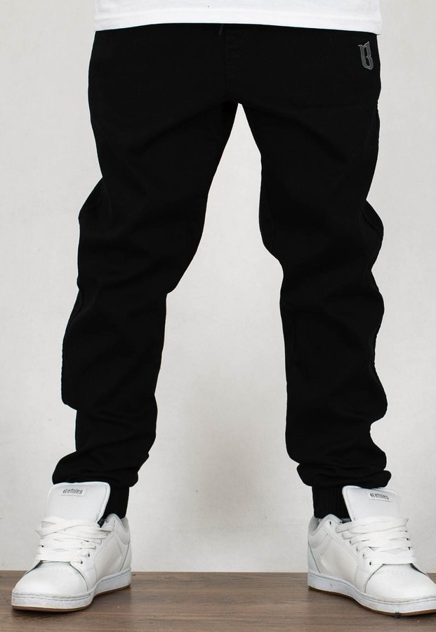 Spodnie B.O.R. Biuro Ochrony Rapu Joggery Fit czarny jeans