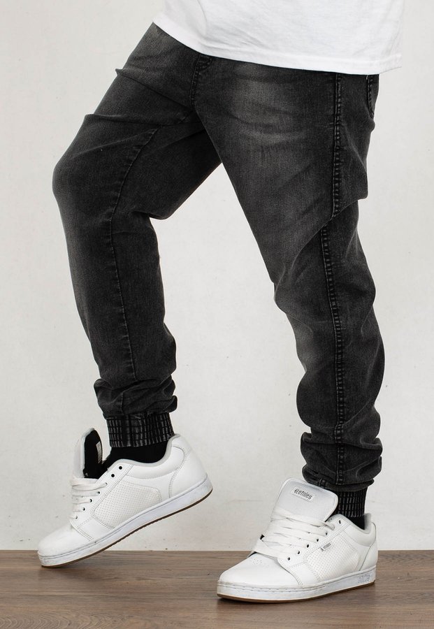 Spodnie B.O.R. Biuro Ochrony Rapu Joggery Fit szare jeans