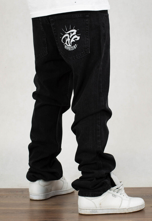 Spodnie Brain Dead Familia BDF Logo Jeans czarne