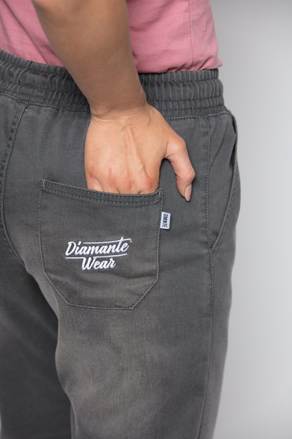 Spodnie Diamante Wear Jogger Jeans Szare Wycierane Unisex