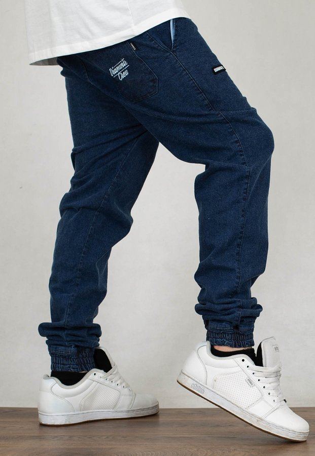 Spodnie Diamante Wear Jogger Unisex Crew marmur niebieski jeans
