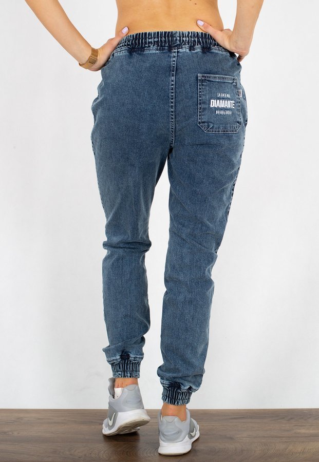 Spodnie Diamante Wear Jogger Unisex RM Jeans marmurkowe niebieskie