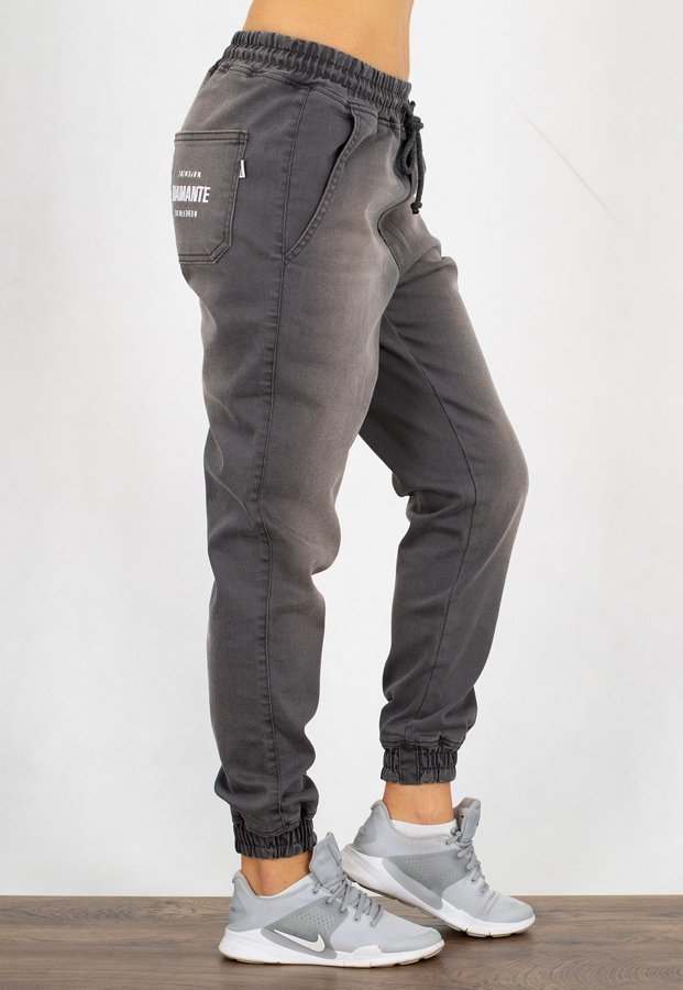 Spodnie Diamante Wear Jogger Unisex RM szary jeans wyprany