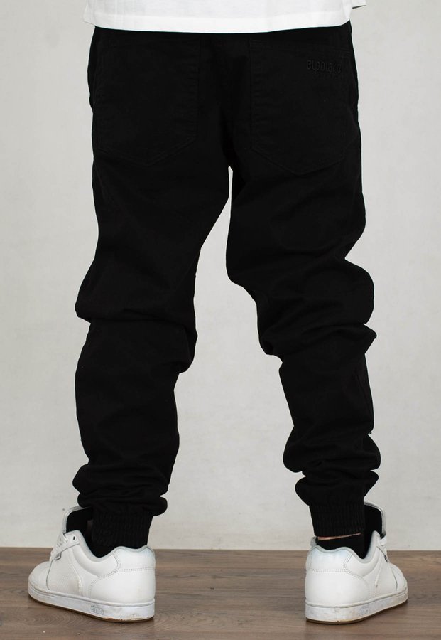 Spodnie El Polako Joggery Slim Jeans z Gumą Back Classic czarny jeans