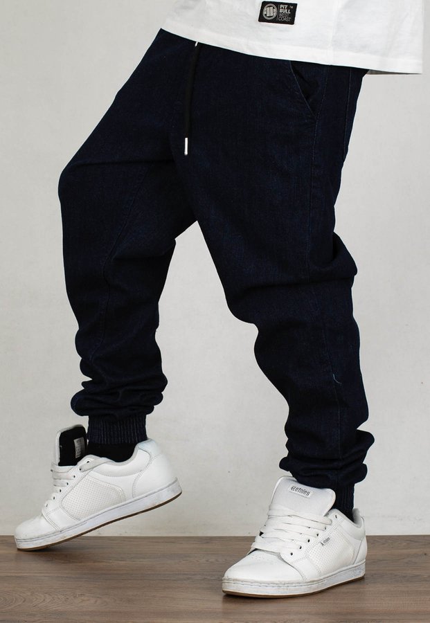 Spodnie El Polako Joggery Slim Jeans z Gumą Back Classic dark jeans