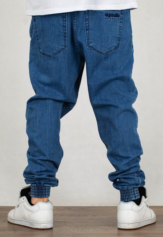 Spodnie El Polako Joggery Slim Jeans z Gumą Back Classic light jeans