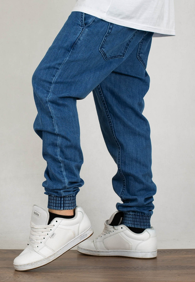Spodnie El Polako Joggery Slim Jeans z Gumą Back Classic light jeans
