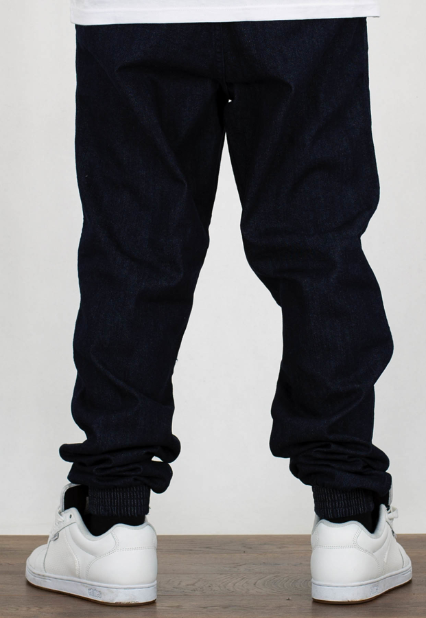 Spodnie El Polako Joggery Slim Jeans z Gumą Classic ciemne sprane