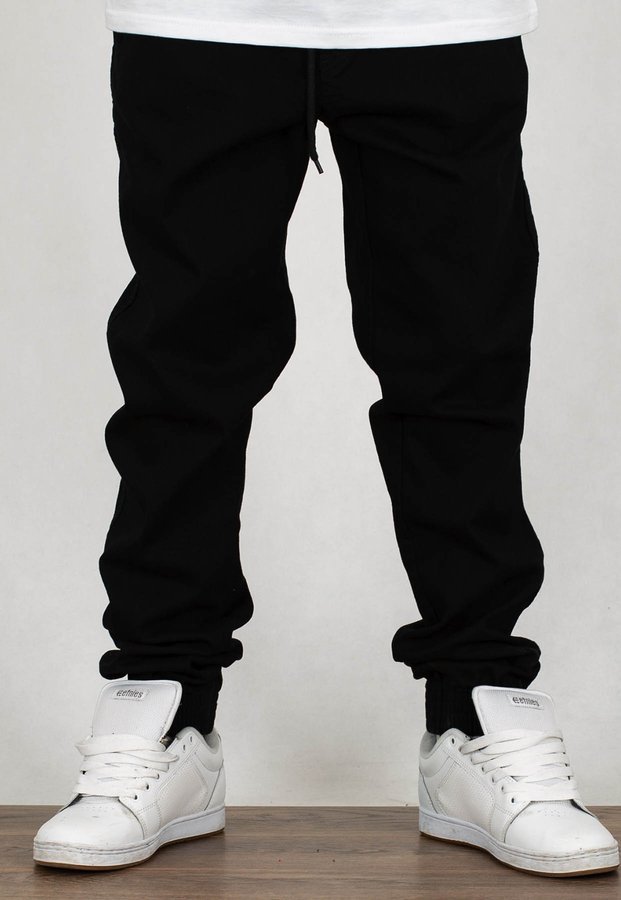 Spodnie El Polako Joggery Slim Jeans z Gumą Cow czarny jeans