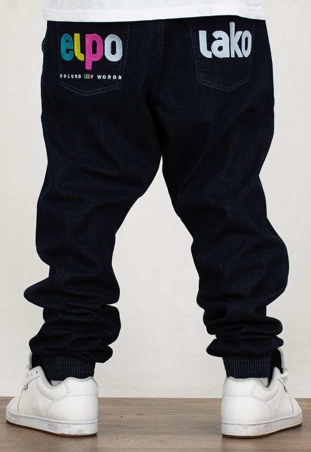 Spodnie El Polako Joggery Slim Jeans z Gumą Cow dark