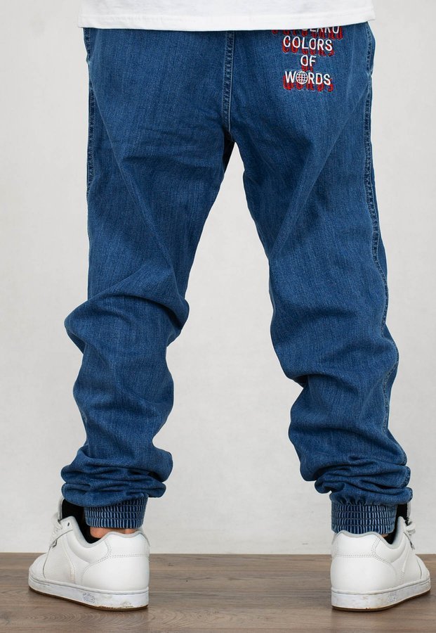 Spodnie El Polako Joggery Slim Jeans z Gumą Ep Cow light
