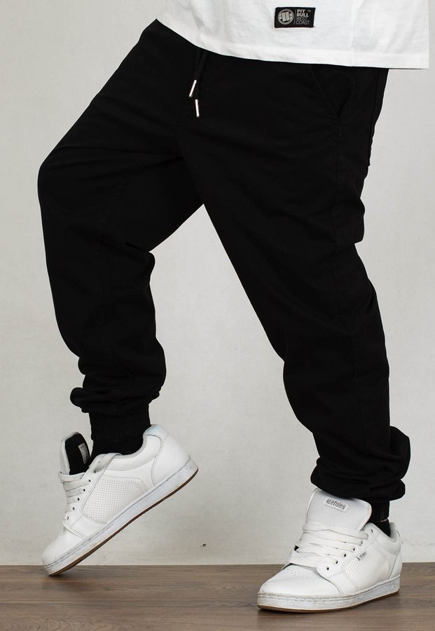 Spodnie El Polako Joggery Slim Jeans z Gumą Ep Tag czarny jeans